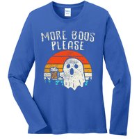 More Boos Please Ghost Beer Retro Halloween Drinking Ladies Long Sleeve Shirt