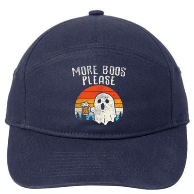 More Boos Please Ghost Beer Retro Halloween Drinking 7-Panel Snapback Hat