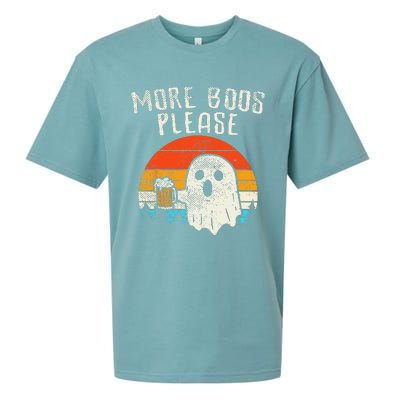 More Boos Please Ghost Beer Retro Halloween Drinking Sueded Cloud Jersey T-Shirt