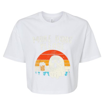 More Boos Please Ghost Beer Retro Halloween Drinking Bella+Canvas Jersey Crop Tee