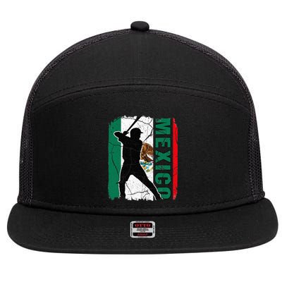 Mexican Baseball Player Mexico Flag Baseball Fans 7 Panel Mesh Trucker Snapback Hat