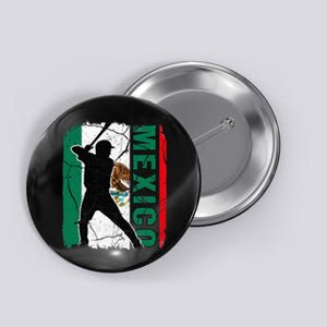 Mexican Baseball Player Mexico Flag Baseball Fans Button