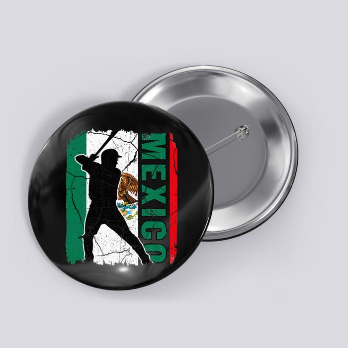 Mexican Baseball Player Mexico Flag Baseball Fans Button