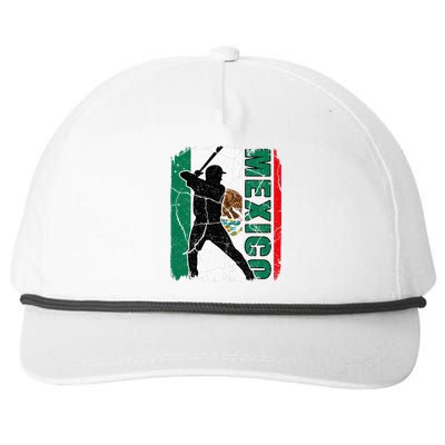 Mexican Baseball Player Mexico Flag Baseball Fans Snapback Five-Panel Rope Hat