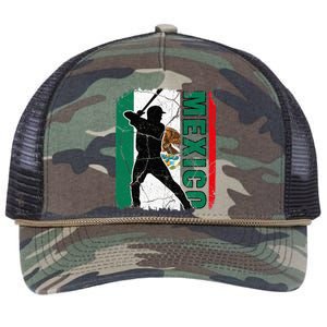 Mexican Baseball Player Mexico Flag Baseball Fans Retro Rope Trucker Hat Cap