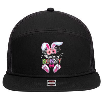 Mawmaw Bunny Plaid Shirt Happy Easter Day 7 Panel Mesh Trucker Snapback Hat