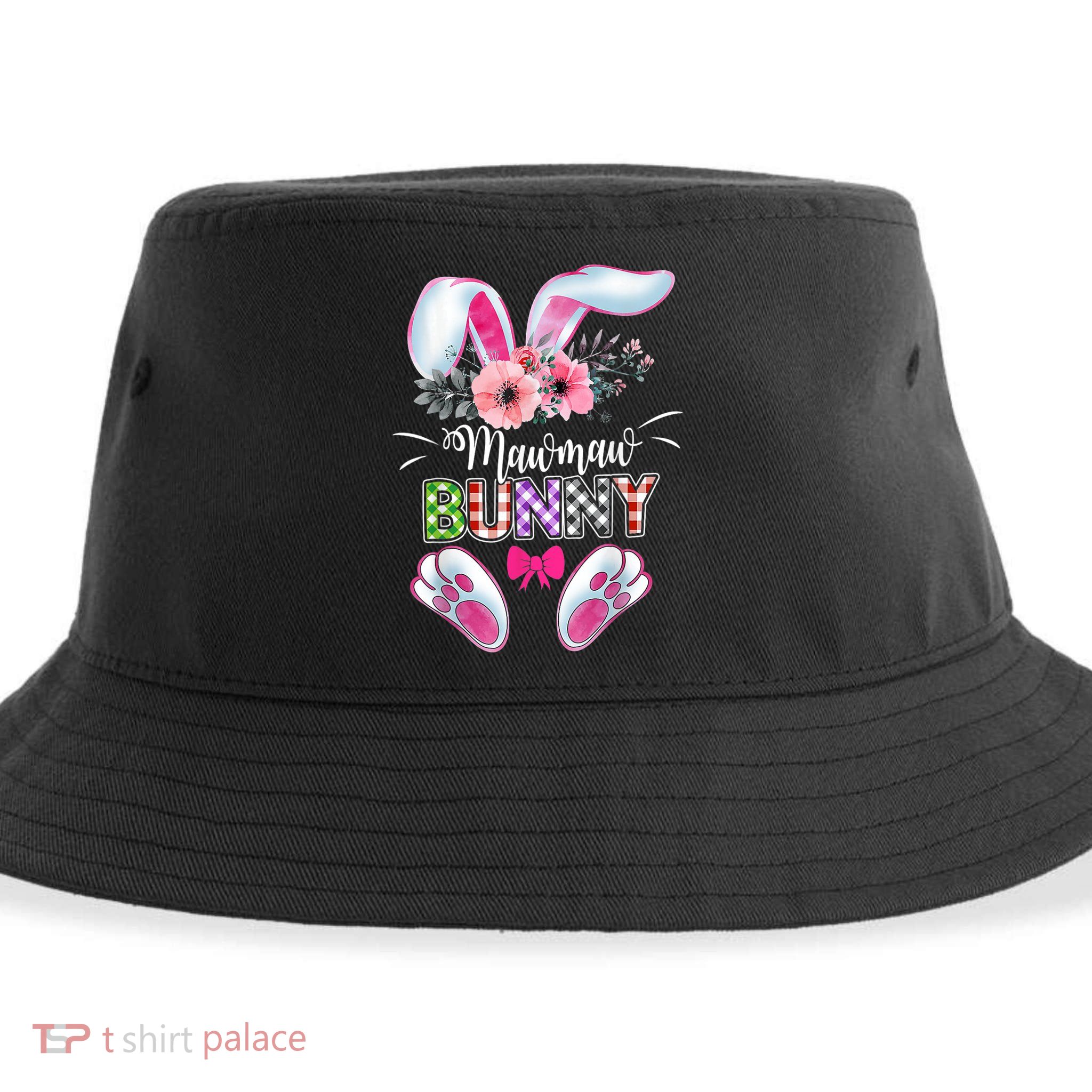 Mawmaw Bunny Plaid Shirt Happy Easter Day Sustainable Bucket Hat