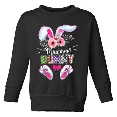 Mawmaw Bunny Plaid Shirt Happy Easter Day Toddler Sweatshirt