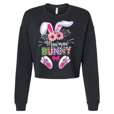 Mawmaw Bunny Plaid Shirt Happy Easter Day Cropped Pullover Crew