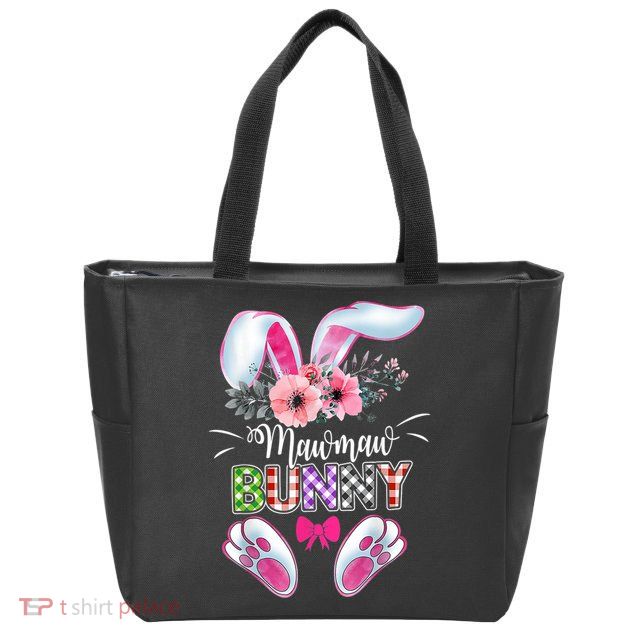 Mawmaw Bunny Plaid Shirt Happy Easter Day Zip Tote Bag