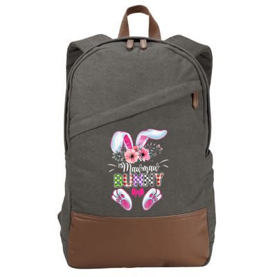 Mawmaw Bunny Plaid Shirt Happy Easter Day Cotton Canvas Backpack
