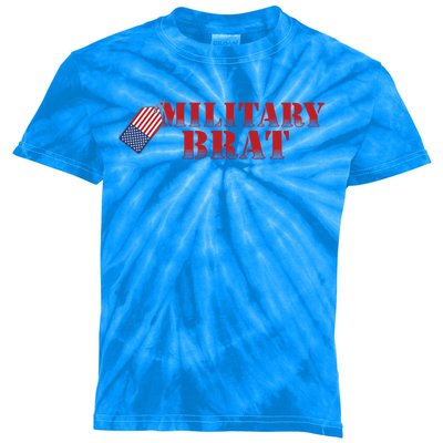 Military Brat Patriotic Gift Kids Tie-Dye T-Shirt