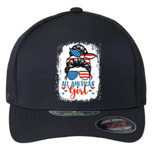 Messy Bun Patriotic | All American Girl 4th Of July Flexfit Unipanel Trucker Cap