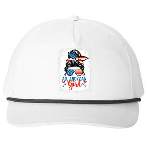 Messy Bun Patriotic | All American Girl 4th Of July Snapback Five-Panel Rope Hat