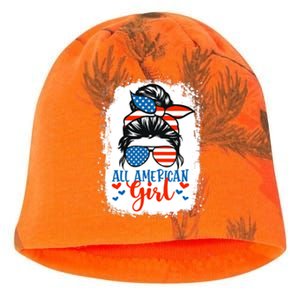 Messy Bun Patriotic | All American Girl 4th Of July Kati - Camo Knit Beanie