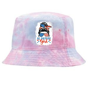 Messy Bun Patriotic | All American Girl 4th Of July Tie-Dyed Bucket Hat