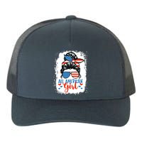 Messy Bun Patriotic | All American Girl 4th Of July Yupoong Adult 5-Panel Trucker Hat