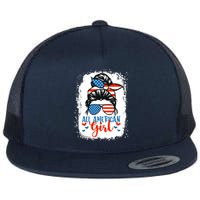 Messy Bun Patriotic | All American Girl 4th Of July Flat Bill Trucker Hat