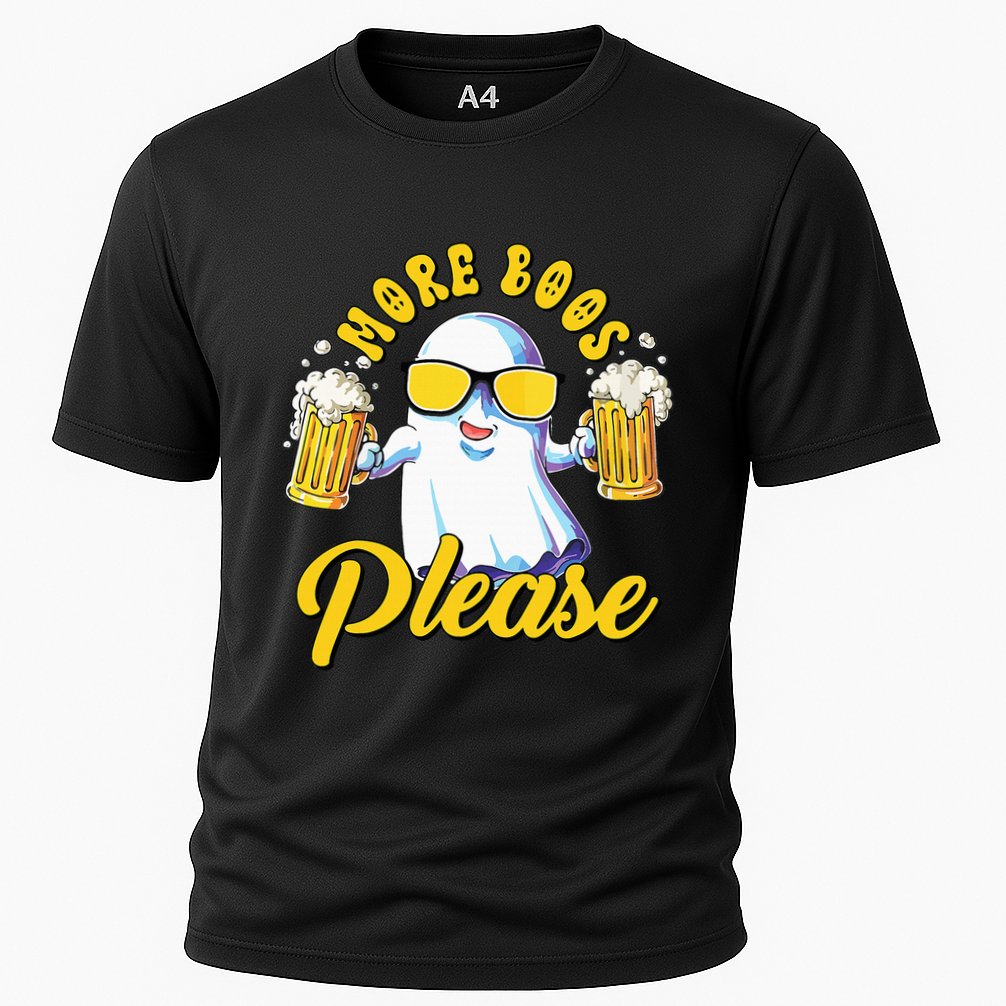 More Boos Please Ghost Beer Retro Halloween Drinking Performance Shirt