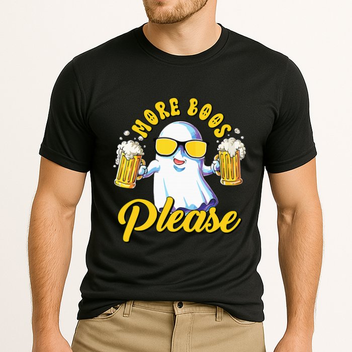 More Boos Please Ghost Beer Retro Halloween Drinking Performance Shirt