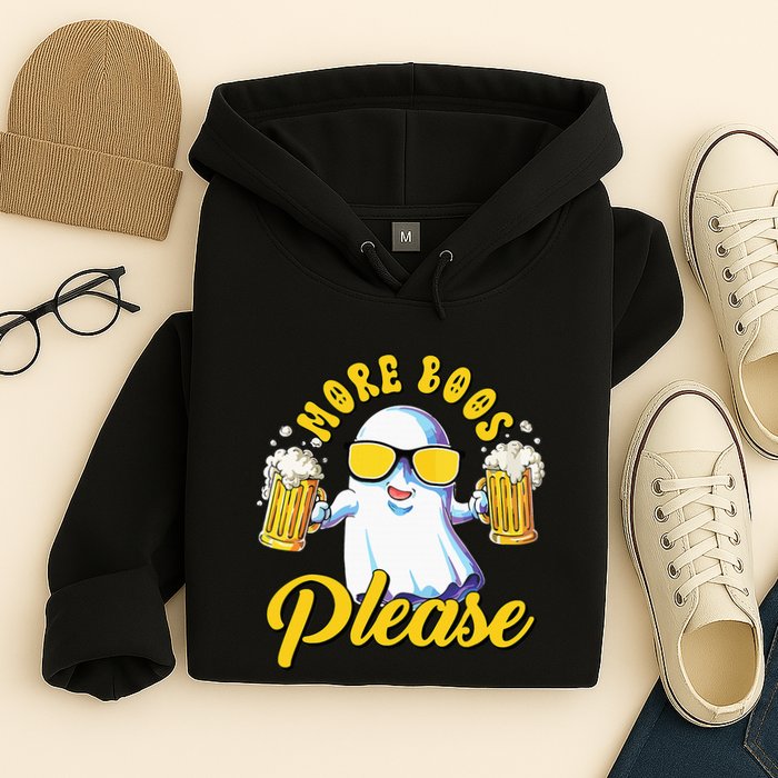 More Boos Please Ghost Beer Retro Halloween Drinking Hoodie