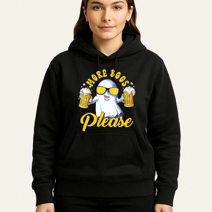 More Boos Please Ghost Beer Retro Halloween Drinking Hoodie