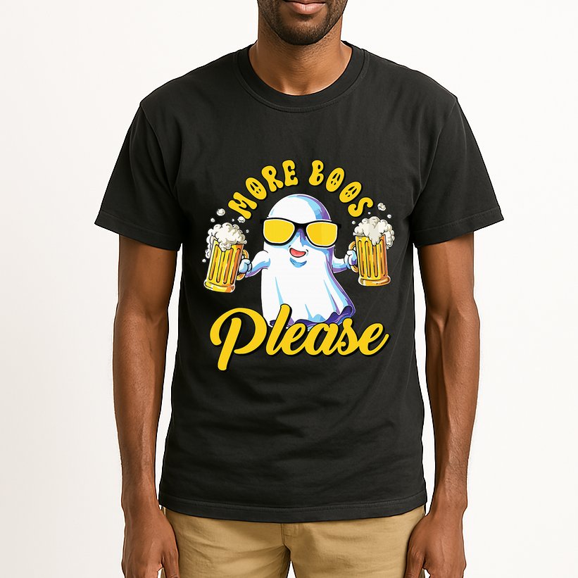 More Boos Please Ghost Beer Retro Halloween Drinking Tall T-Shirt