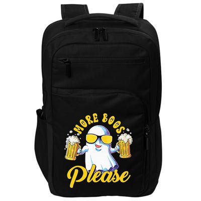 More Boos Please Ghost Beer Retro Halloween Drinking Impact Tech Backpack