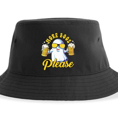 More Boos Please Ghost Beer Retro Halloween Drinking Sustainable Bucket Hat