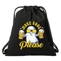 More Boos Please Ghost Beer Retro Halloween Drinking Drawstring Bag
