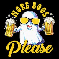 More Boos Please Ghost Beer Retro Halloween Drinking Drawstring Bag
