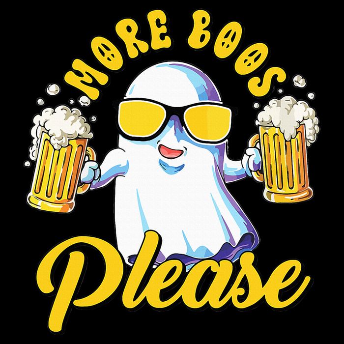 More Boos Please Ghost Beer Retro Halloween Drinking Drawstring Bag