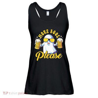 More Boos Please Ghost Beer Retro Halloween Drinking Ladies Essential Flowy Tank