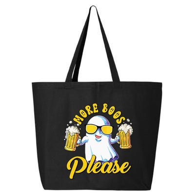 More Boos Please Ghost Beer Retro Halloween Drinking 25L Jumbo Tote