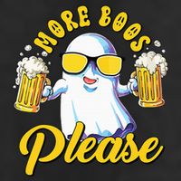 More Boos Please Ghost Beer Retro Halloween Drinking 25L Jumbo Tote