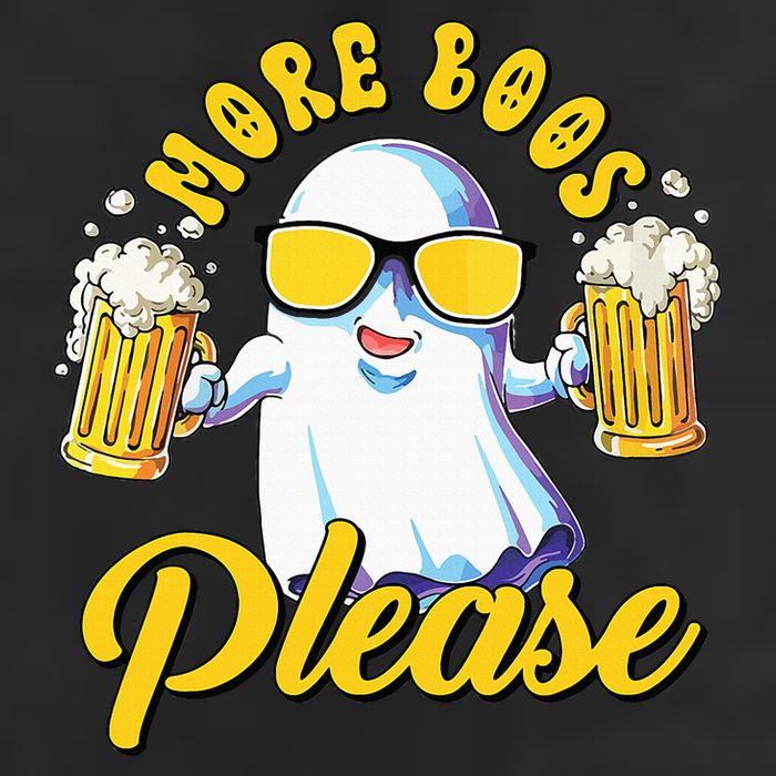 More Boos Please Ghost Beer Retro Halloween Drinking 25L Jumbo Tote