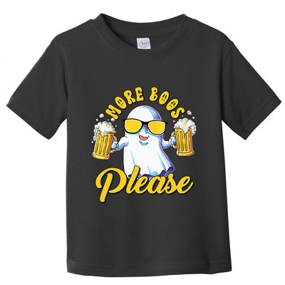 More Boos Please Ghost Beer Retro Halloween Drinking Toddler T-Shirt