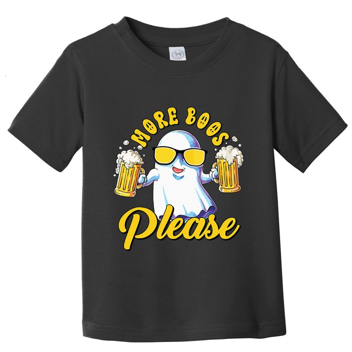 More Boos Please Ghost Beer Retro Halloween Drinking Toddler T-Shirt