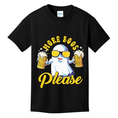 More Boos Please Ghost Beer Retro Halloween Drinking Kids T-Shirt