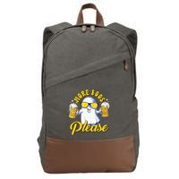 More Boos Please Ghost Beer Retro Halloween Drinking Cotton Canvas Backpack