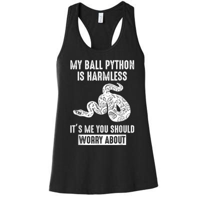 My Ball Python Is Harmless Snake Lover Gifts For Kids Men Women's Racerback Tank