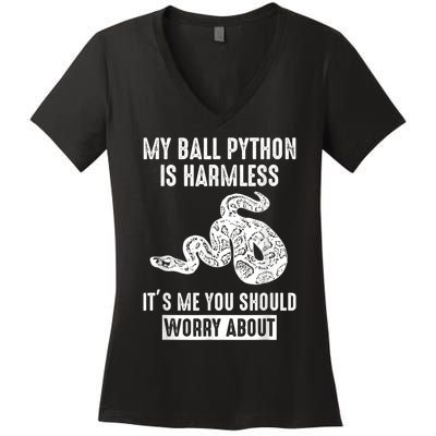 My Ball Python Is Harmless Snake Lover Gifts For Kids Men Women's V-Neck T-Shirt