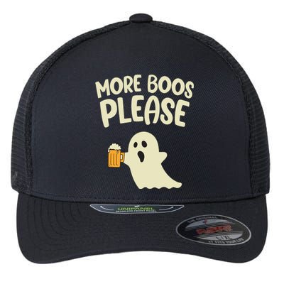 More Boos Please Cute Funny Halloween Ghost Party Flexfit Unipanel Trucker Cap