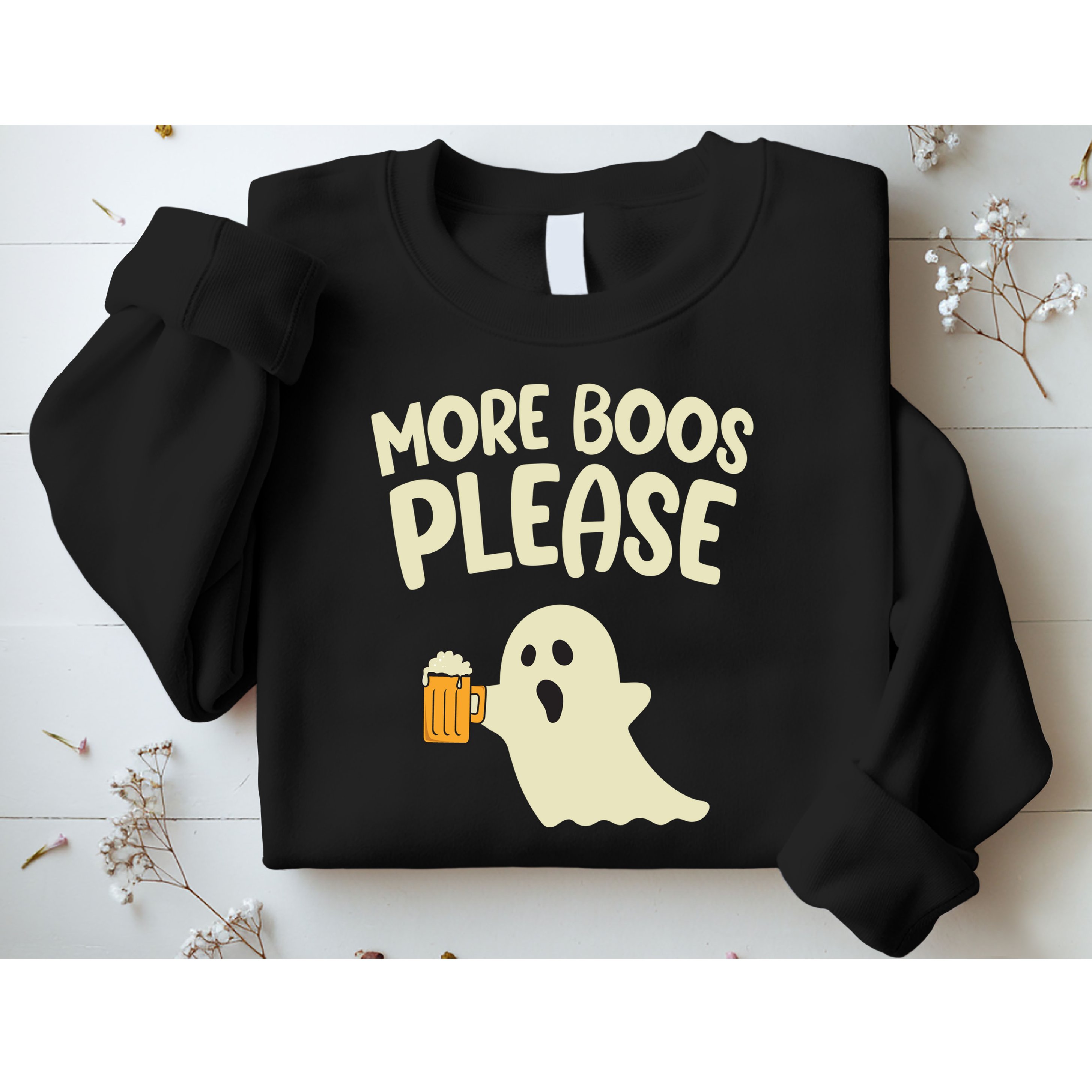 More Boos Please Cute Funny Halloween Ghost Party Sweatshirt