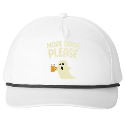 More Boos Please Cute Funny Halloween Ghost Party Snapback Five-Panel Rope Hat