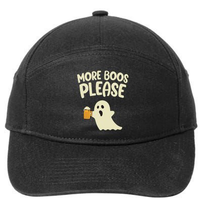 More Boos Please Cute Funny Halloween Ghost Party 7-Panel Snapback Hat