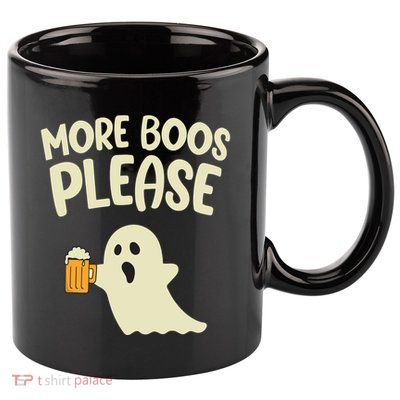 More Boos Please Cute Funny Halloween Ghost Party 11oz C Handle Ceramic Mug