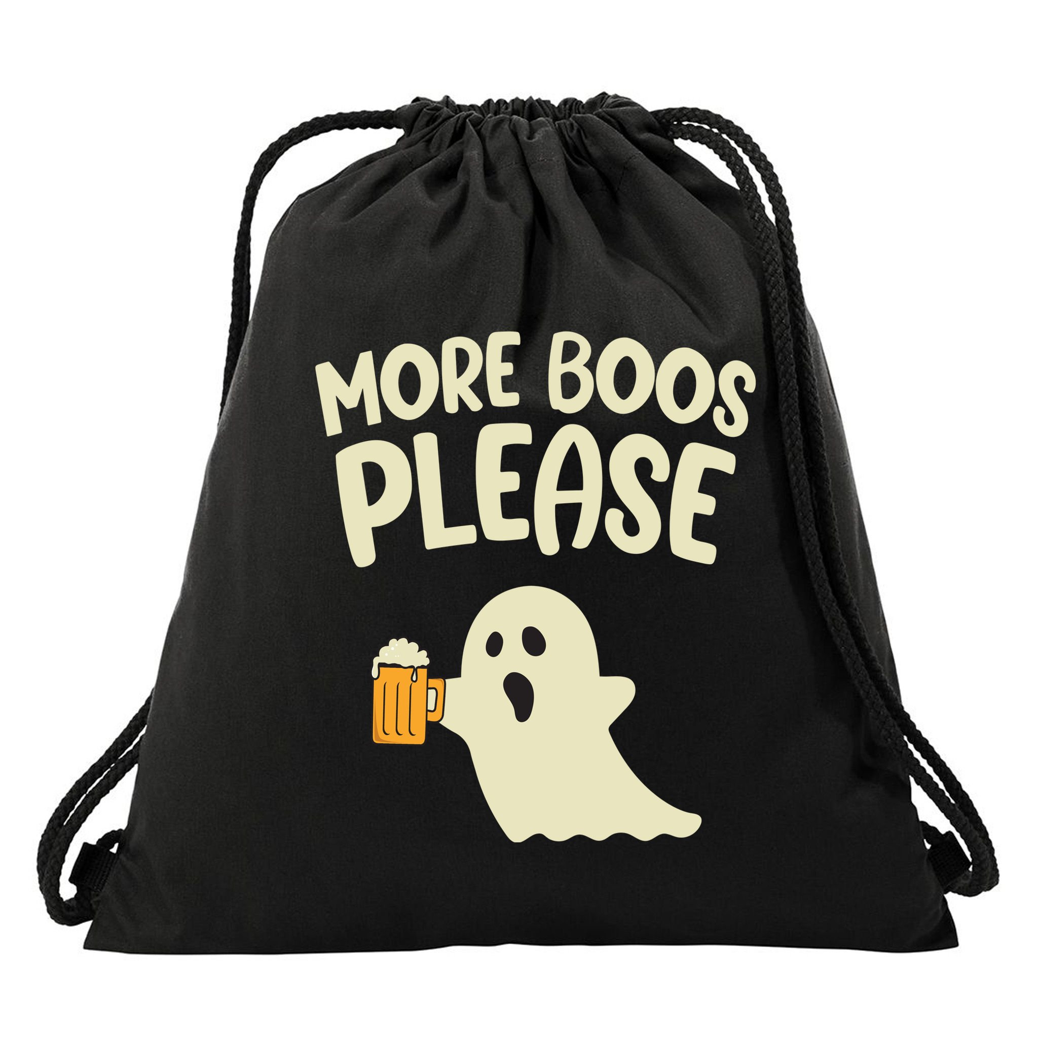 More Boos Please Cute Funny Halloween Ghost Party Drawstring Bag