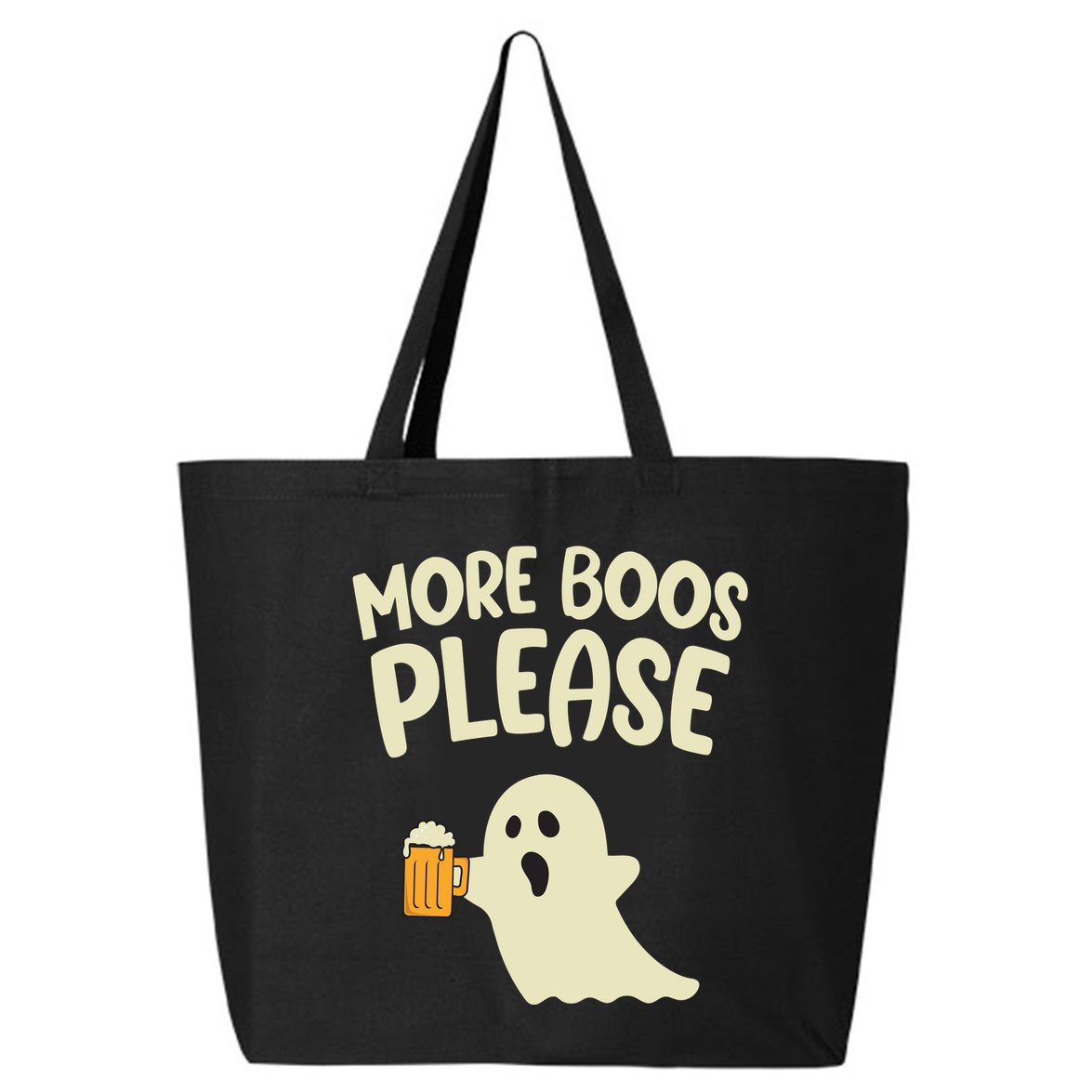 More Boos Please Cute Funny Halloween Ghost Party 25L Jumbo Tote