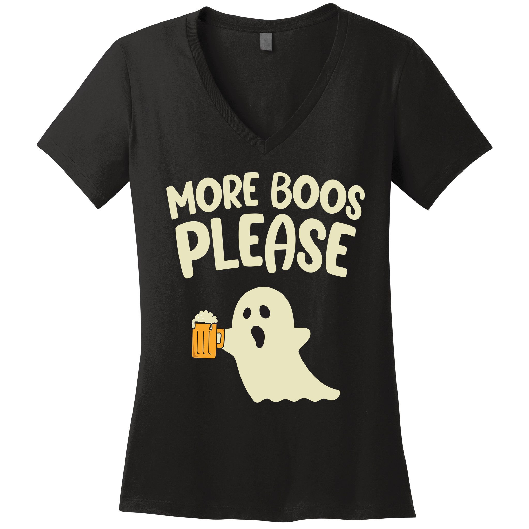 More Boos Please Cute Funny Halloween Ghost Party Women's V-Neck T-Shirt